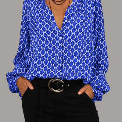 Kalix™ I Elegante Gedessineerde Blouse